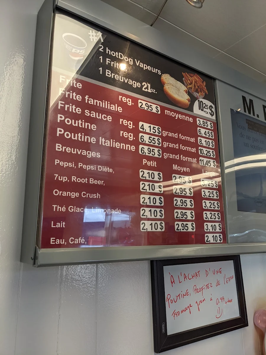 Menu, Restaurant M. Patate