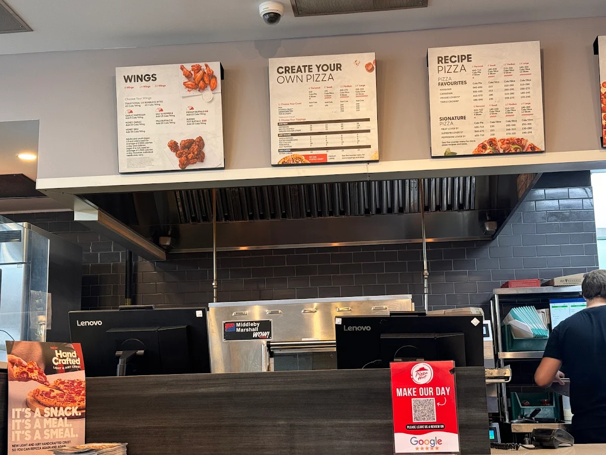 Menu, Pizza Hut