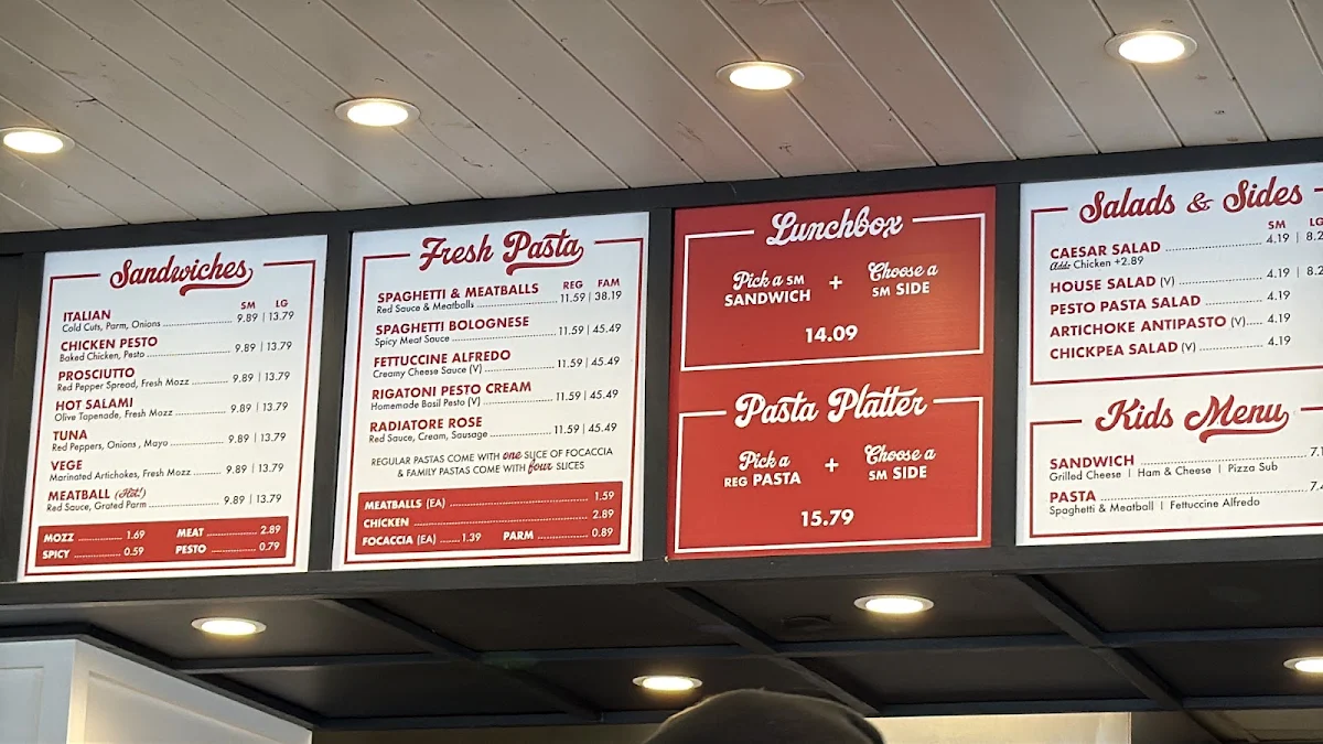 Menu, Jo's Italian Deli