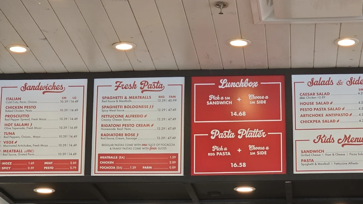 Menu, Jo's Italian Deli