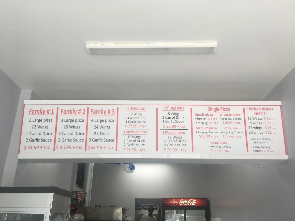 Menu, El Nour Halal Pizza & Chicken