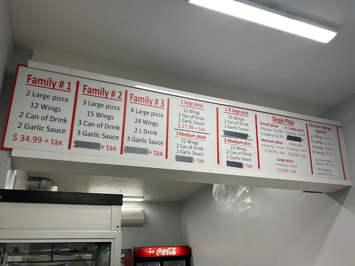 Menu, El Nour Halal Pizza & Chicken