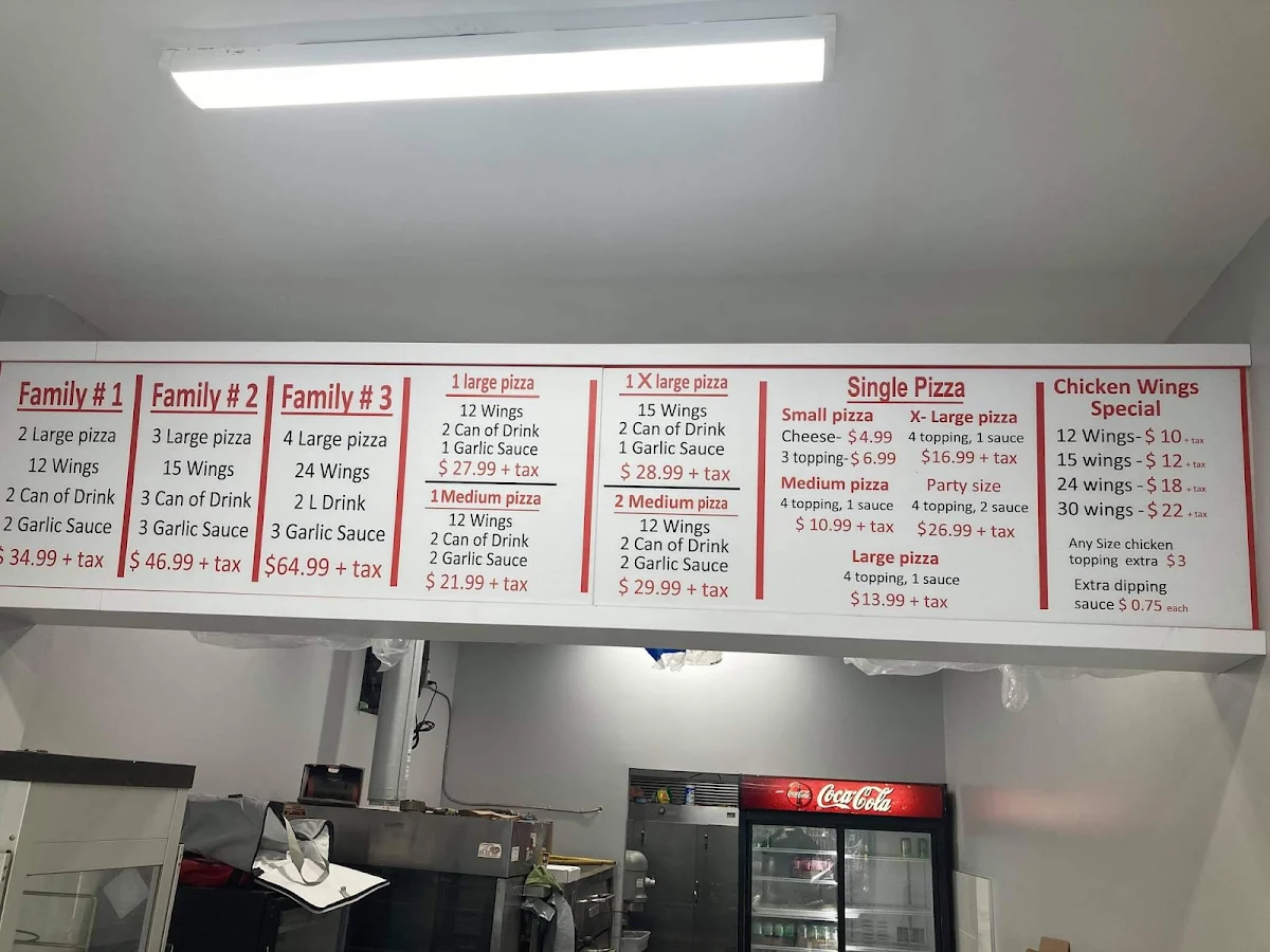 Menu, El Nour Halal Pizza & Chicken