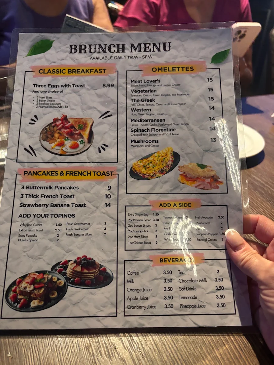 Menu, Carbon Bar and Grill
