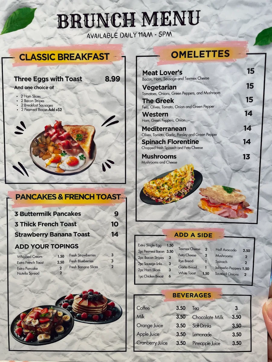 Menu, Carbon Bar and Grill