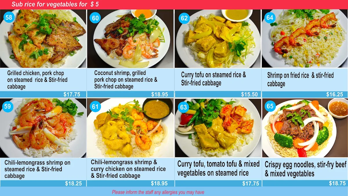 Menu, Ginger Restaurant