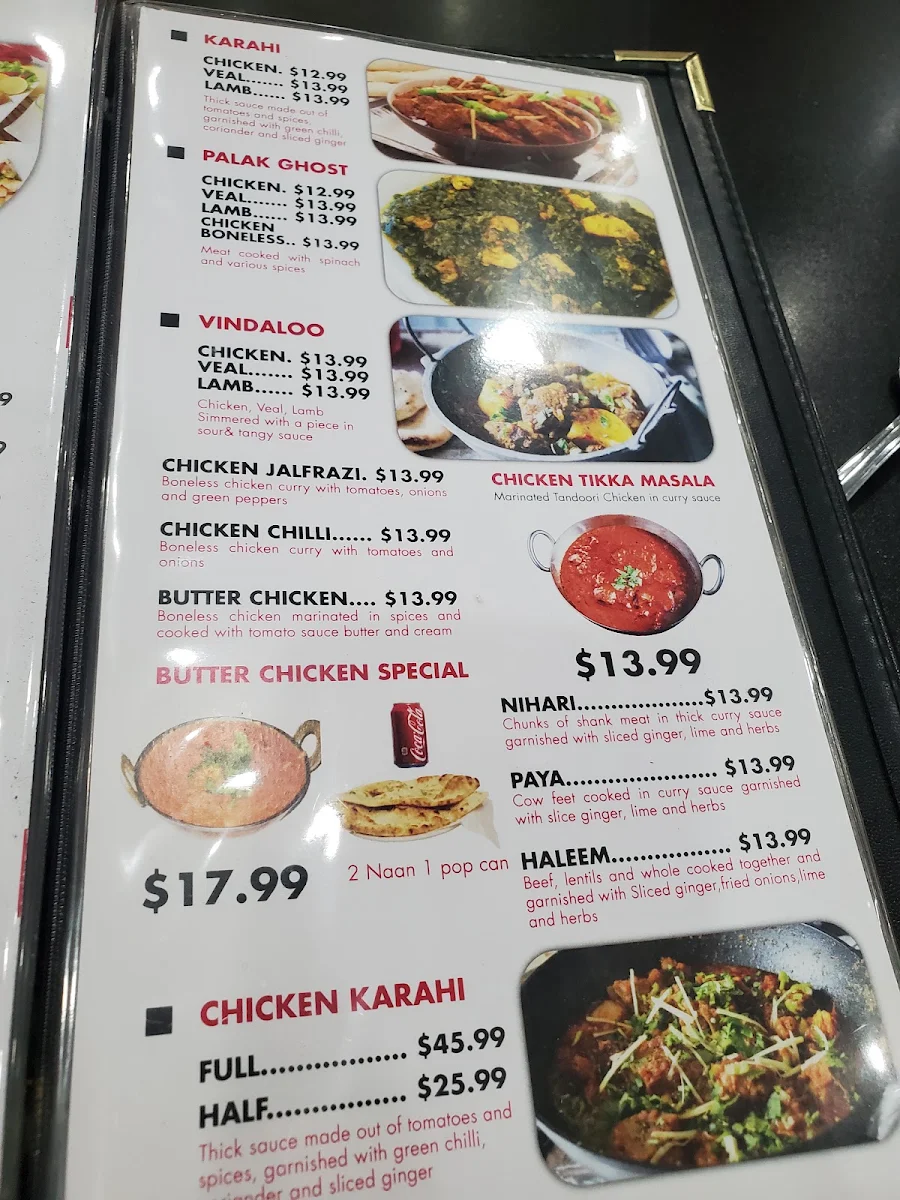 Menu, Usmania Grill