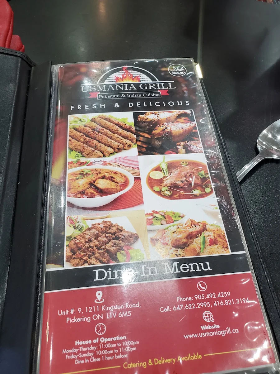 Menu, Usmania Grill