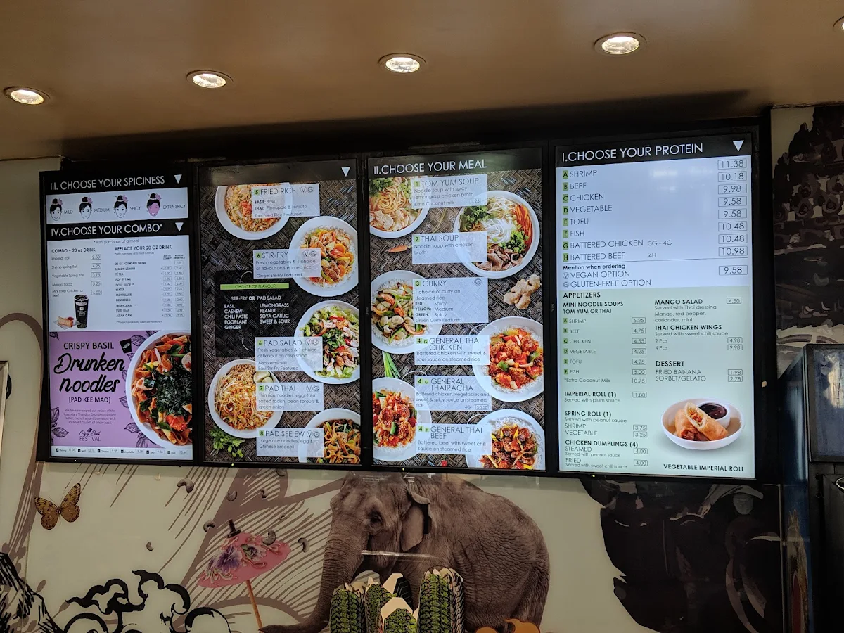 Menu, Thai Express Restaurant Burnaby