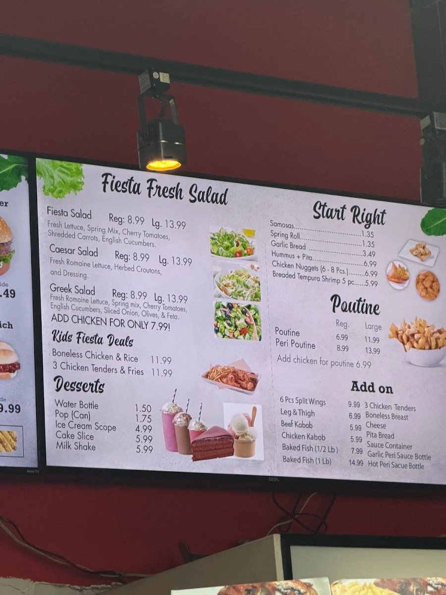 Menu, Chick Fiesta