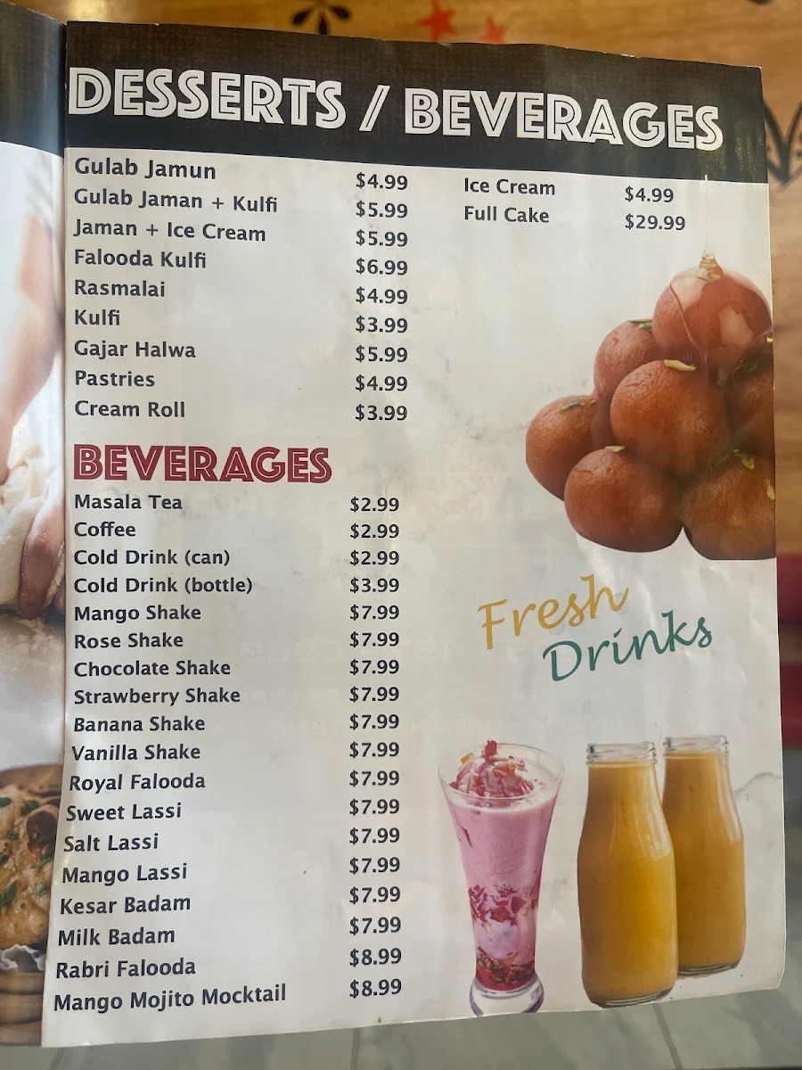 Menu, The Indian Sweet House & Restaurant