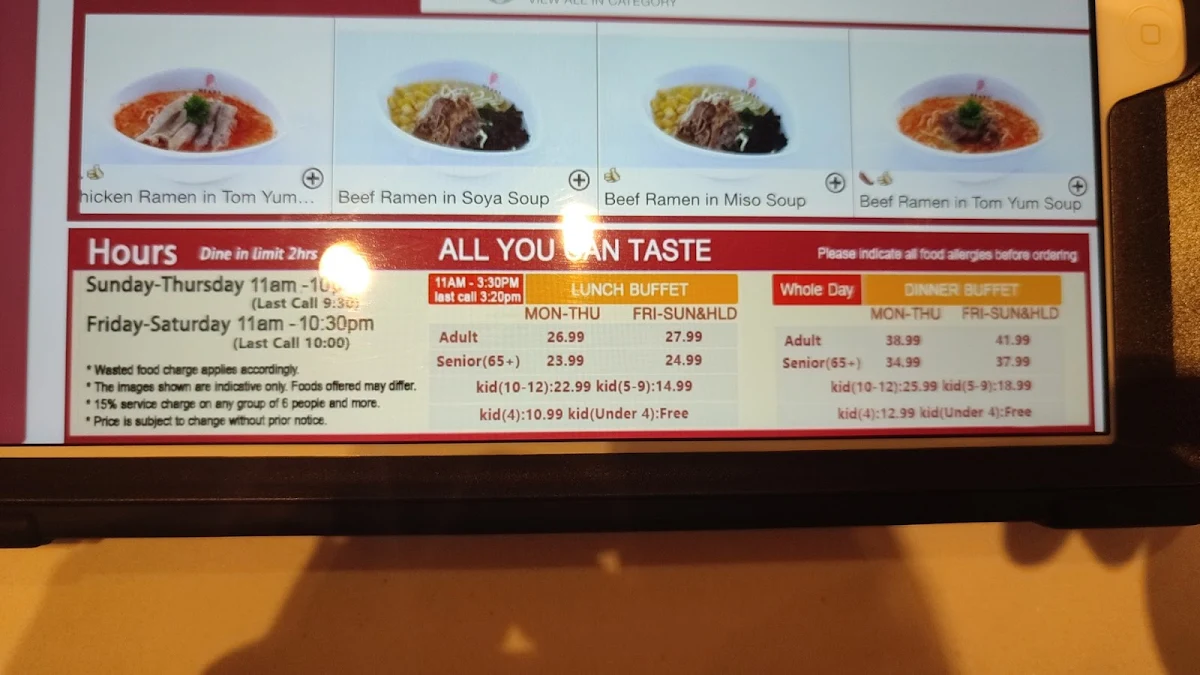 Menu, Heart Sushi