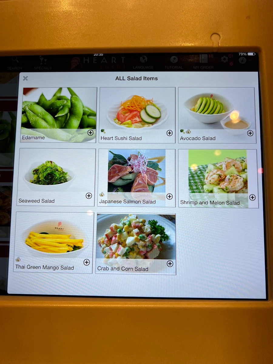 Menu, Heart Sushi