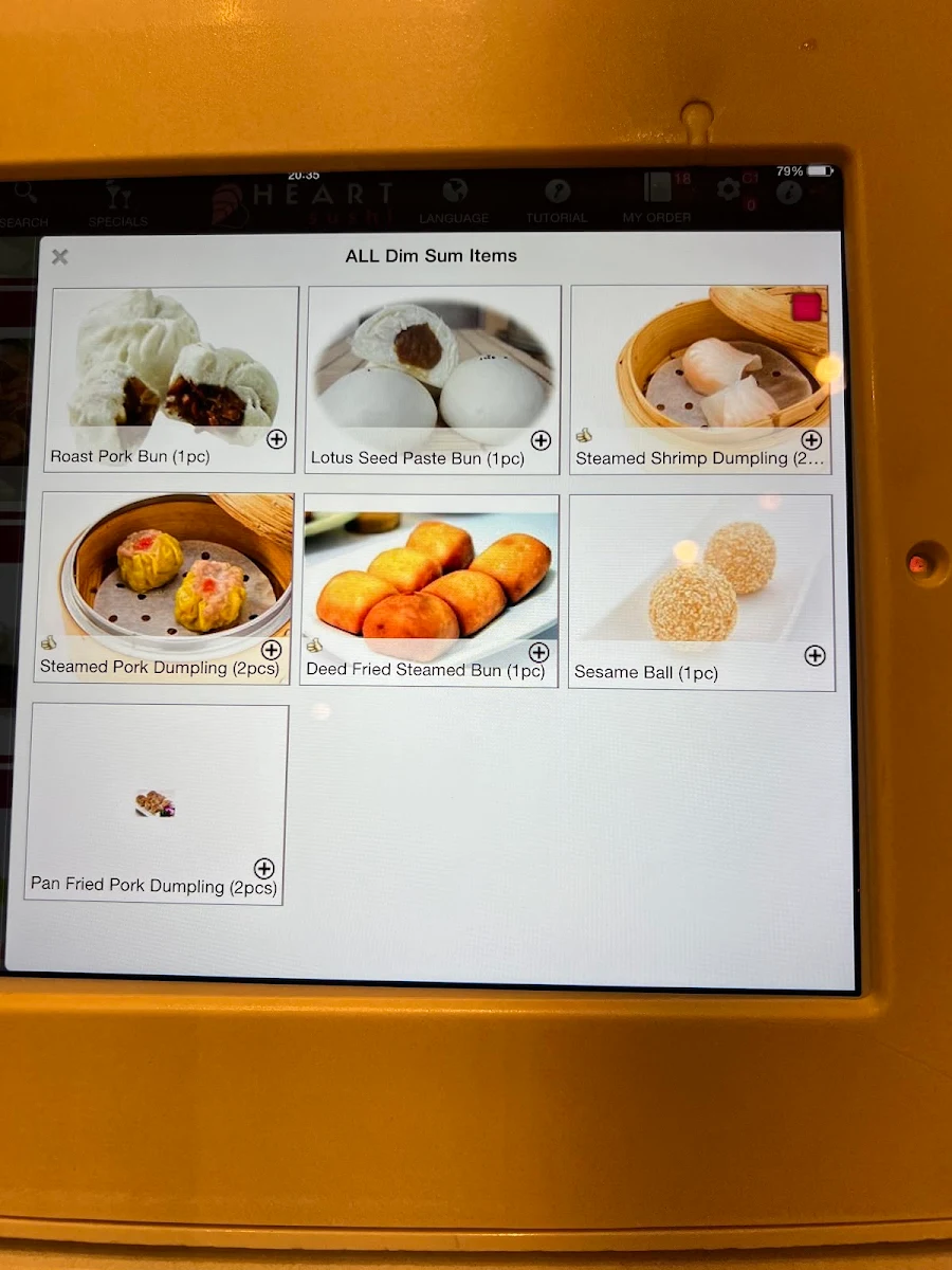 Menu, Heart Sushi