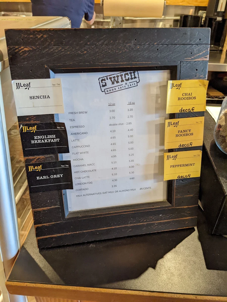 Menu, S'wichCraft Sandwich Co.