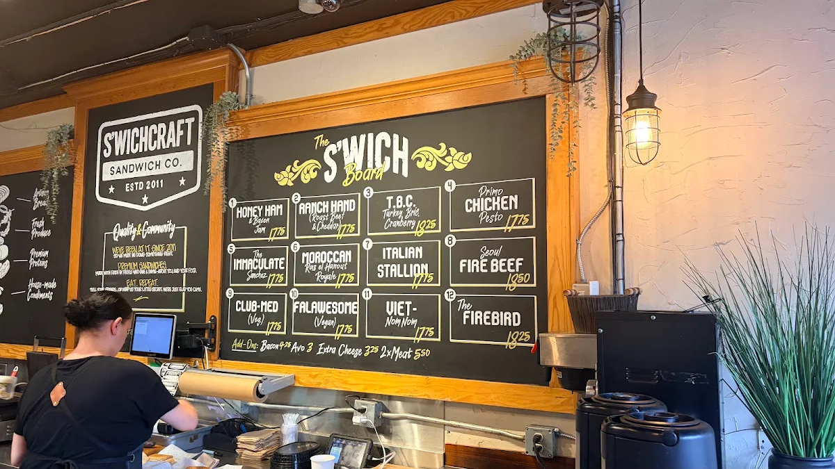 Menu, S'wichCraft Sandwich Co.
