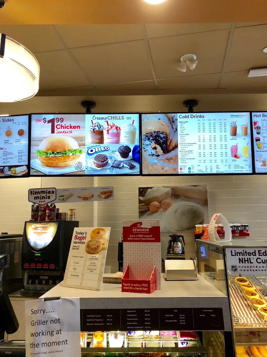 Menu, Tim Hortons