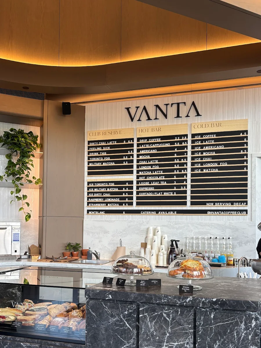 Menu, Vanta Coffee Club