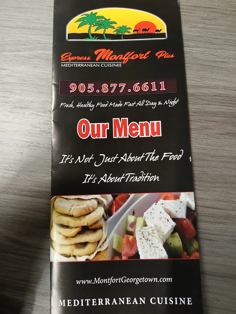 Menu, MontfortGeorgetown