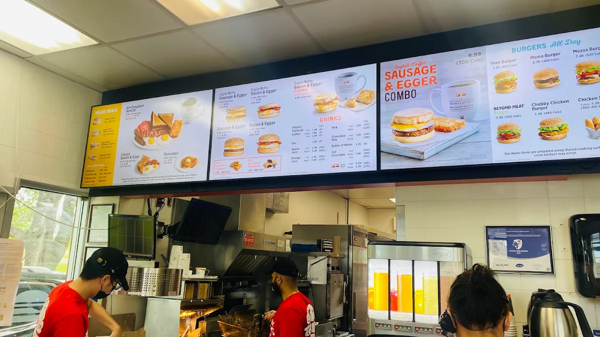 Menu, A&W Canada