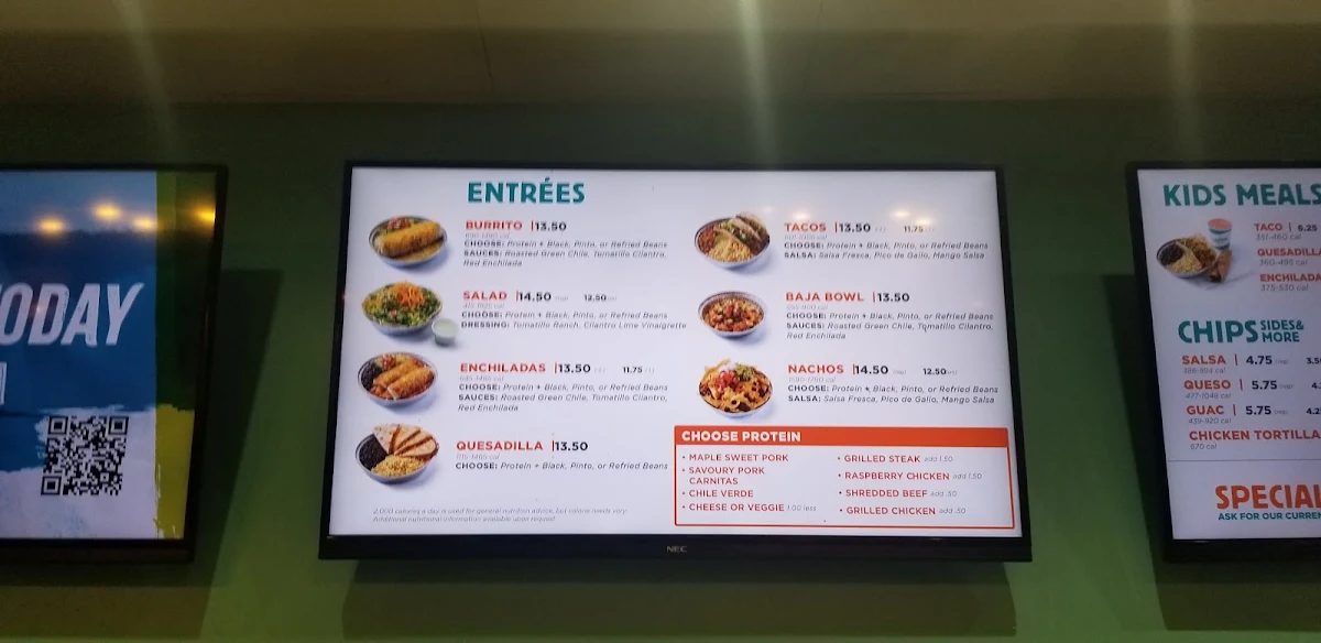 Menu, Costa Fresh Mexican Grill