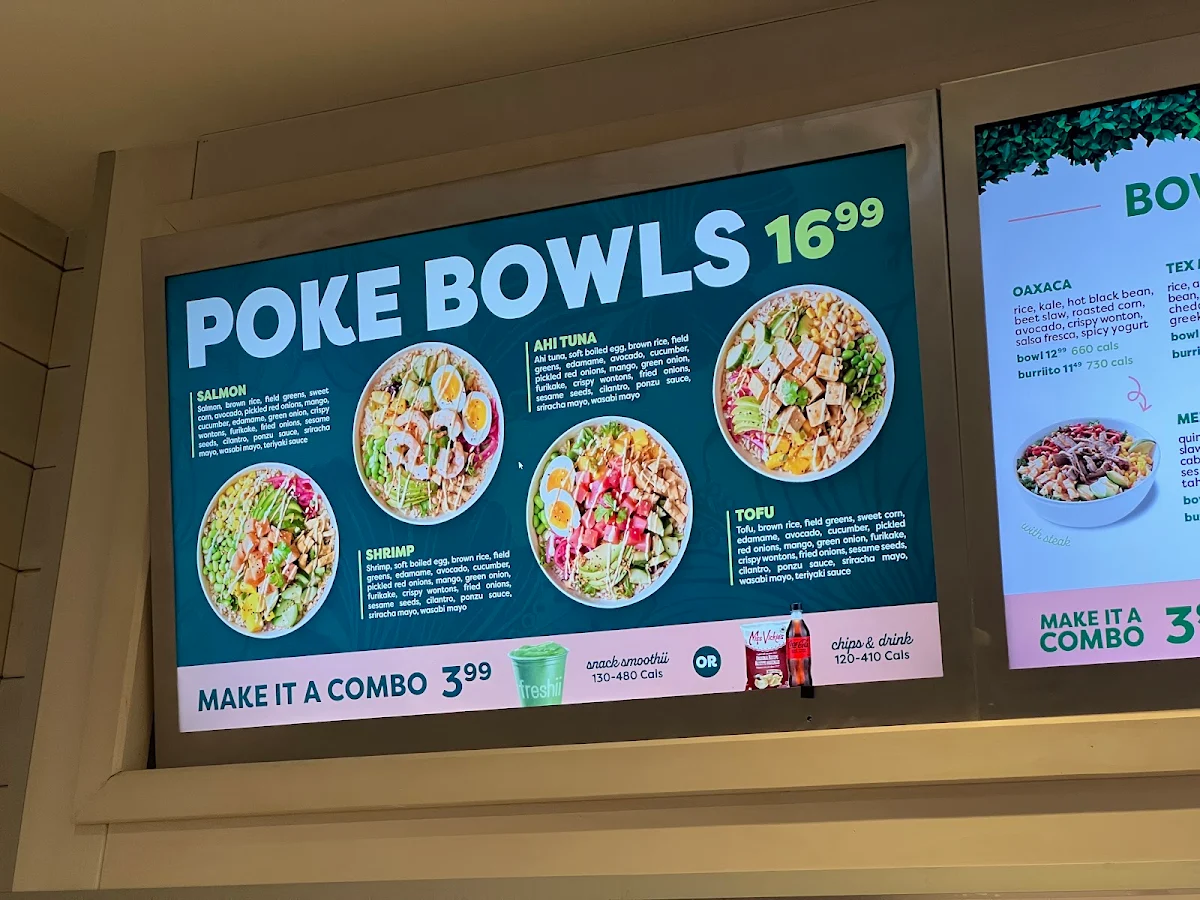 Menu, Freshii