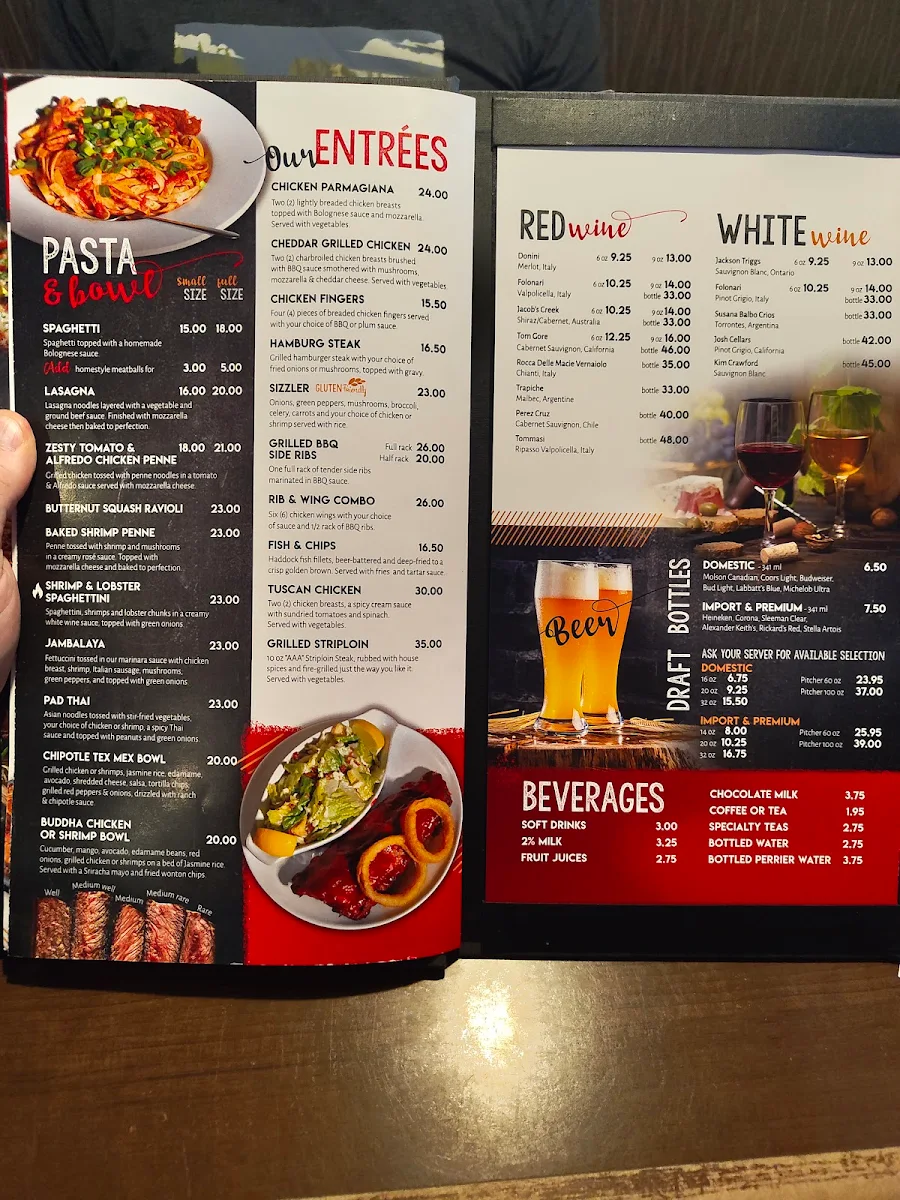 Menu, Pizza Place