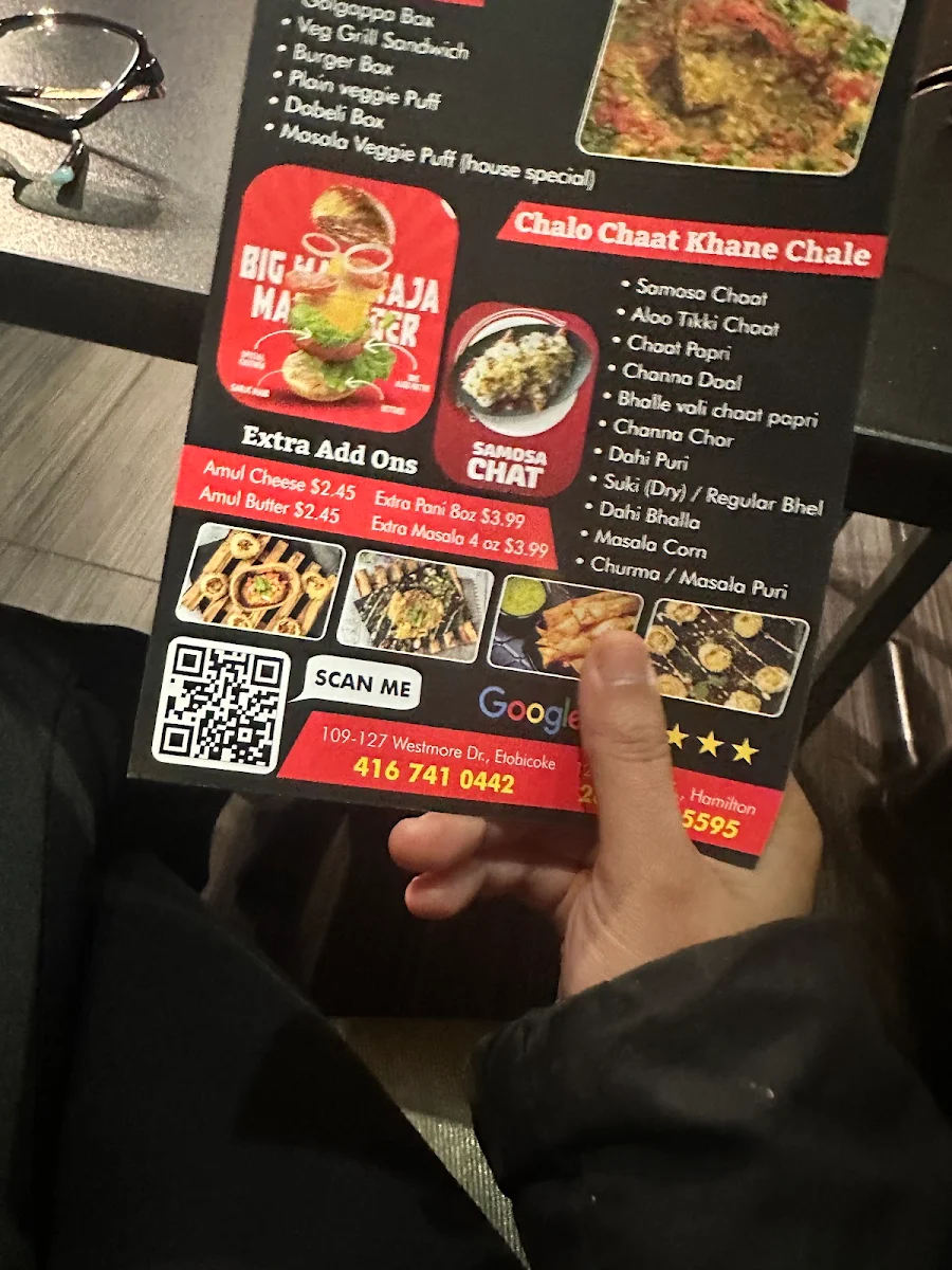 Menu, Chaatter Box Resturant Hamilton - Best Live Pani puri in canada