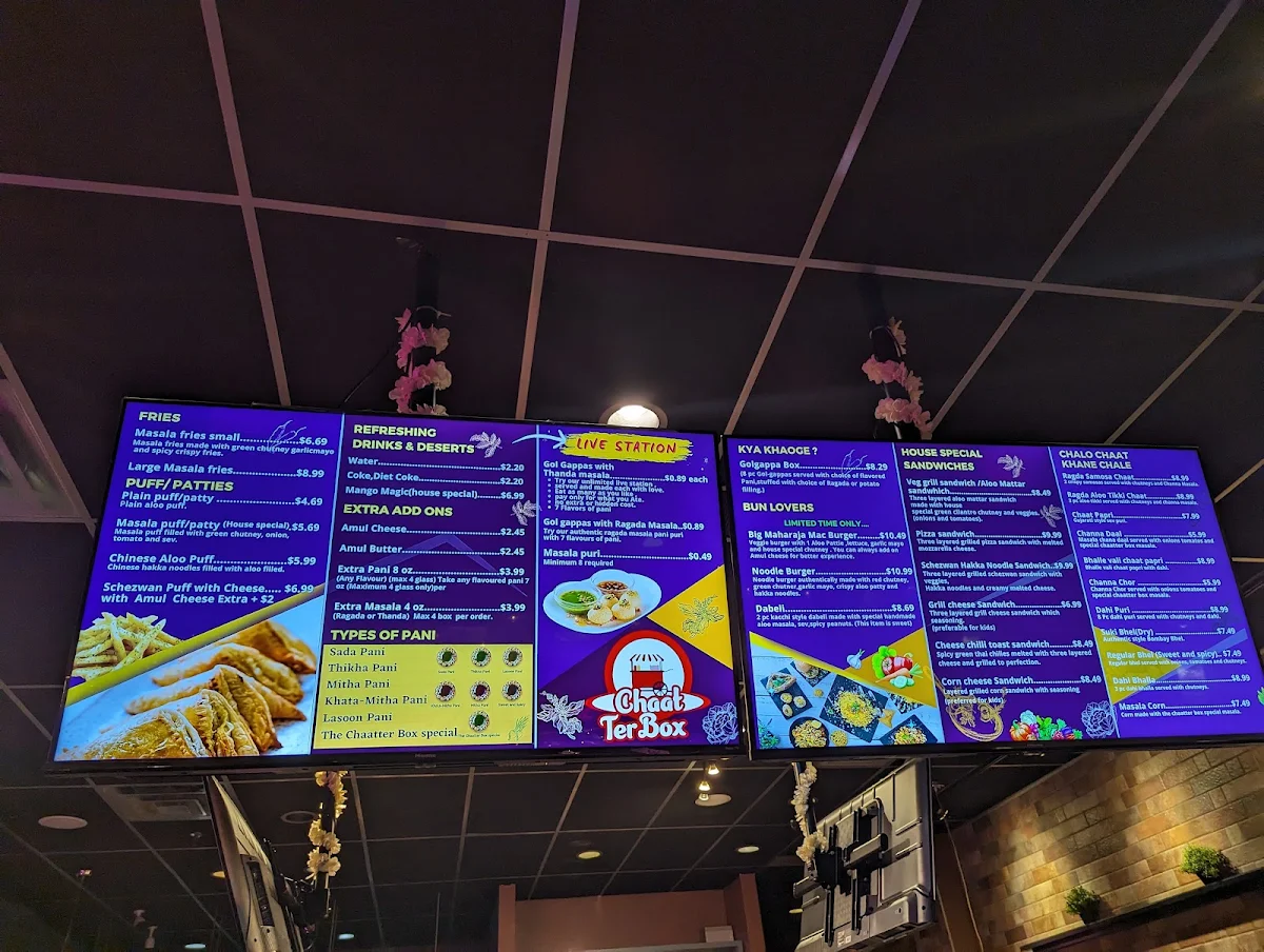 Menu, Chaatter Box Resturant Hamilton - Best Live Pani puri in canada