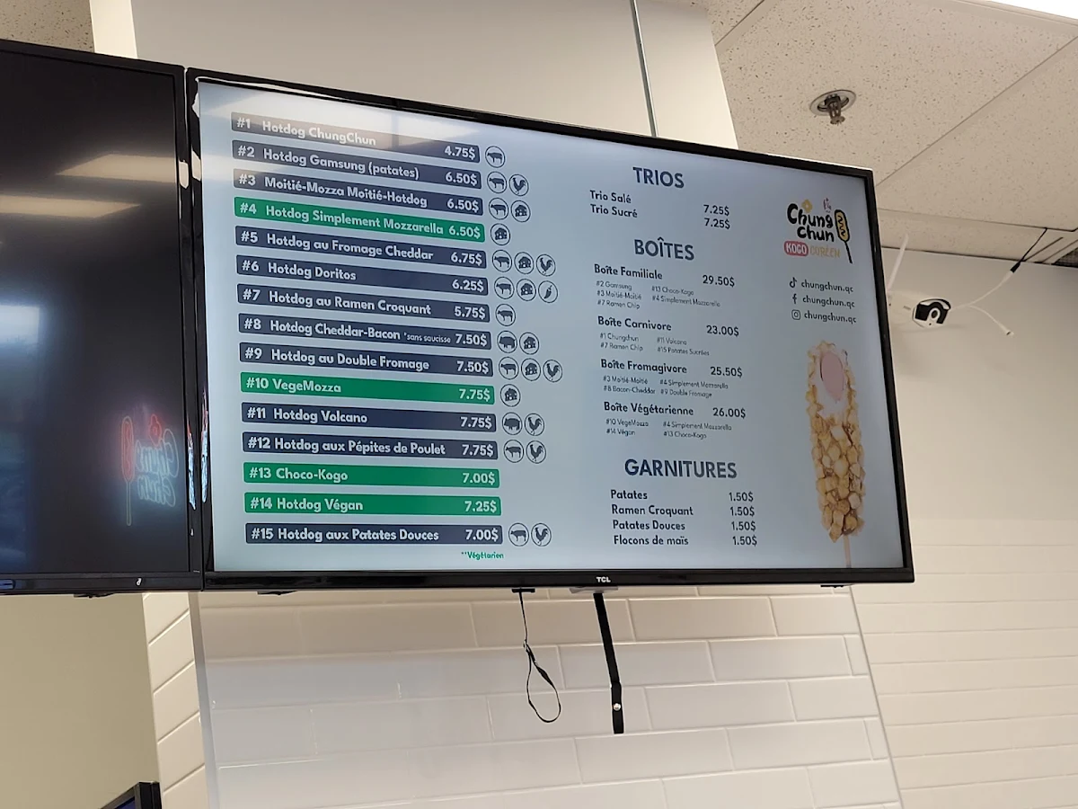 Menu, Chungchun Kogo Coreen