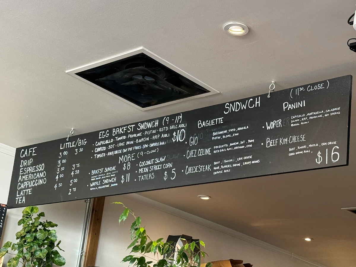 Menu, Stoop Cafe