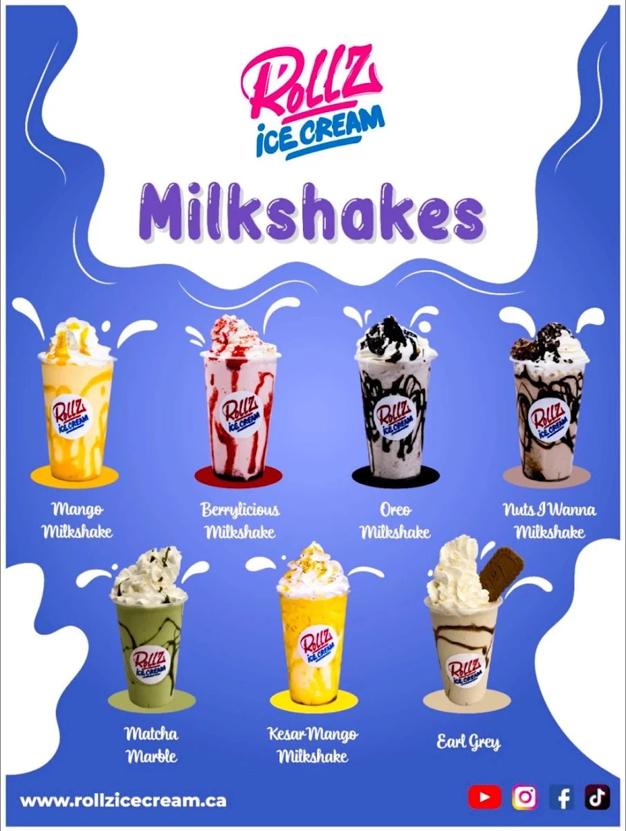 Menu, Rollz Ice Cream & Dessert Ajax