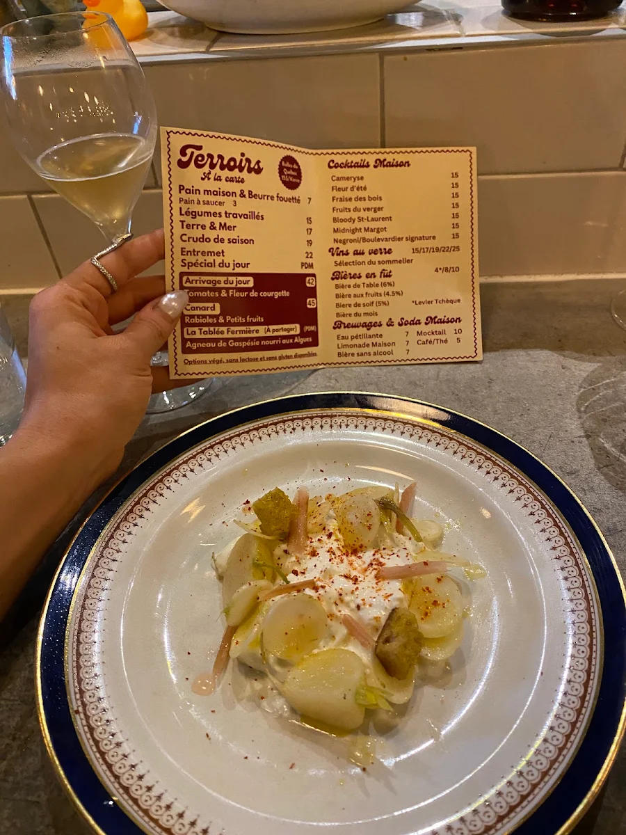 Menu, Terroirs Restaurant