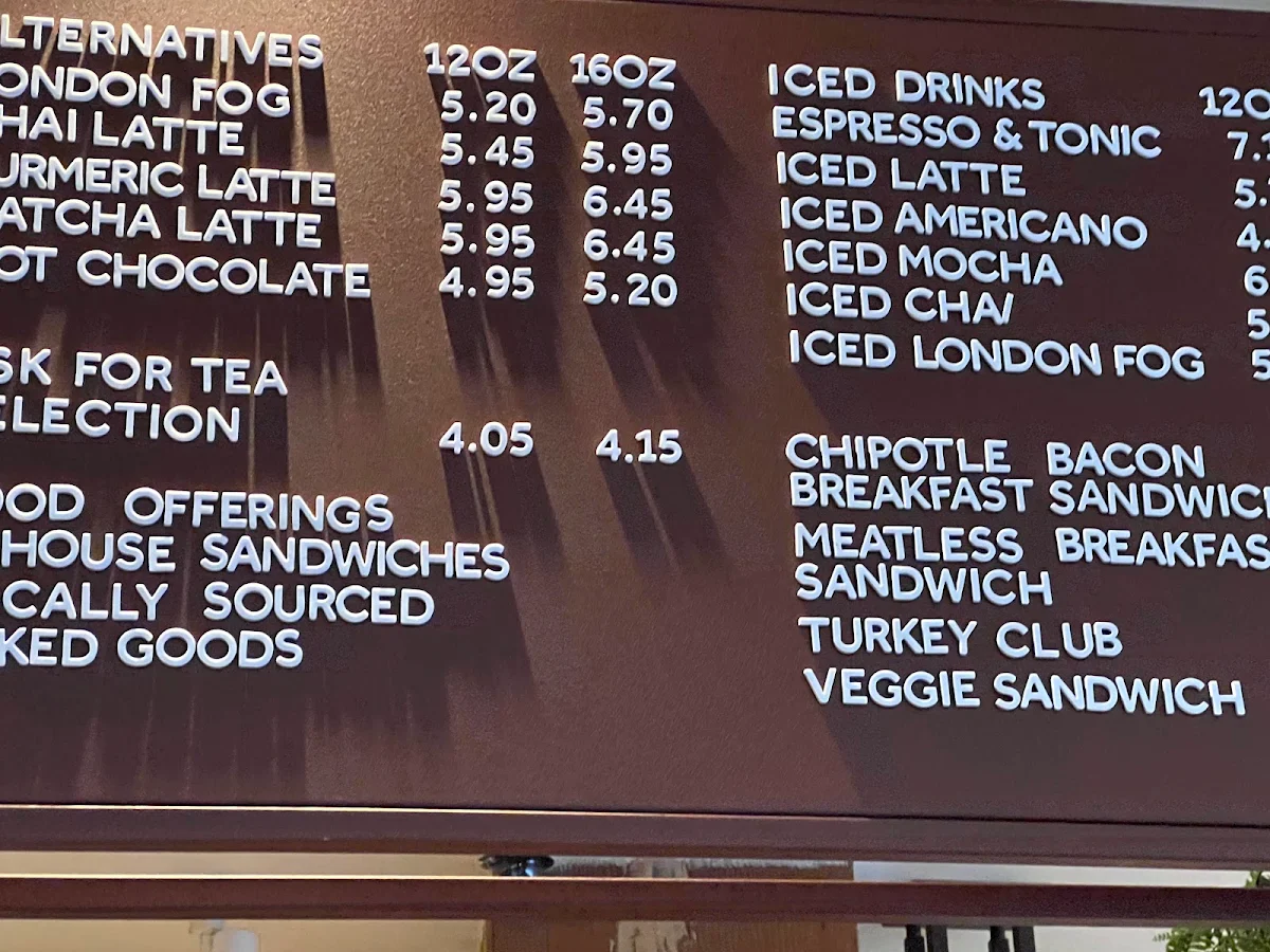 Menu, Analog Coffee