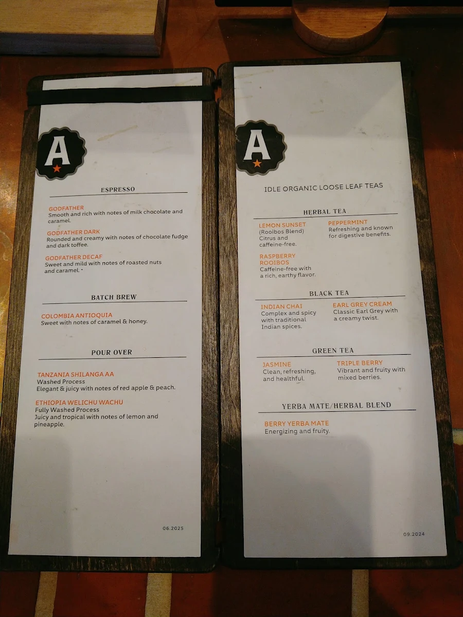 Menu, Analog Coffee