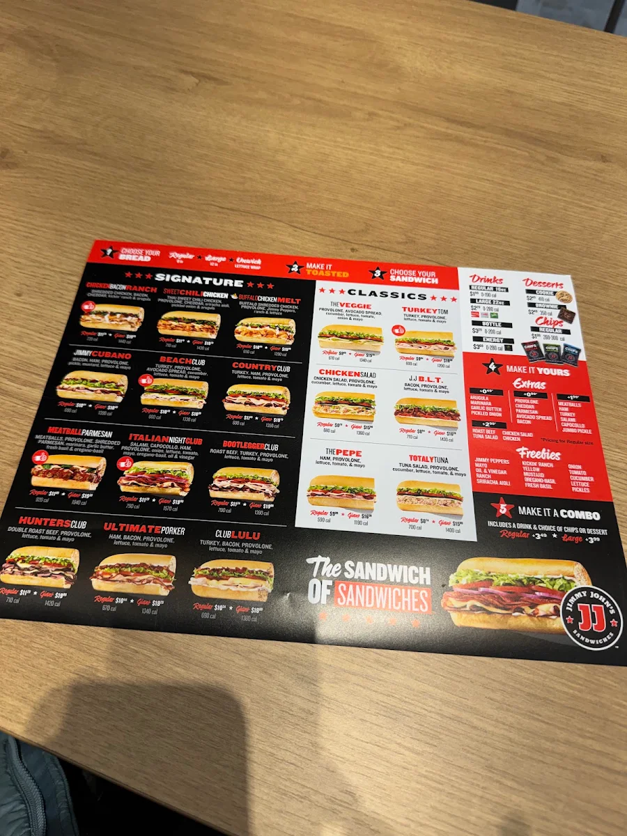 Menu, Jimmy John's