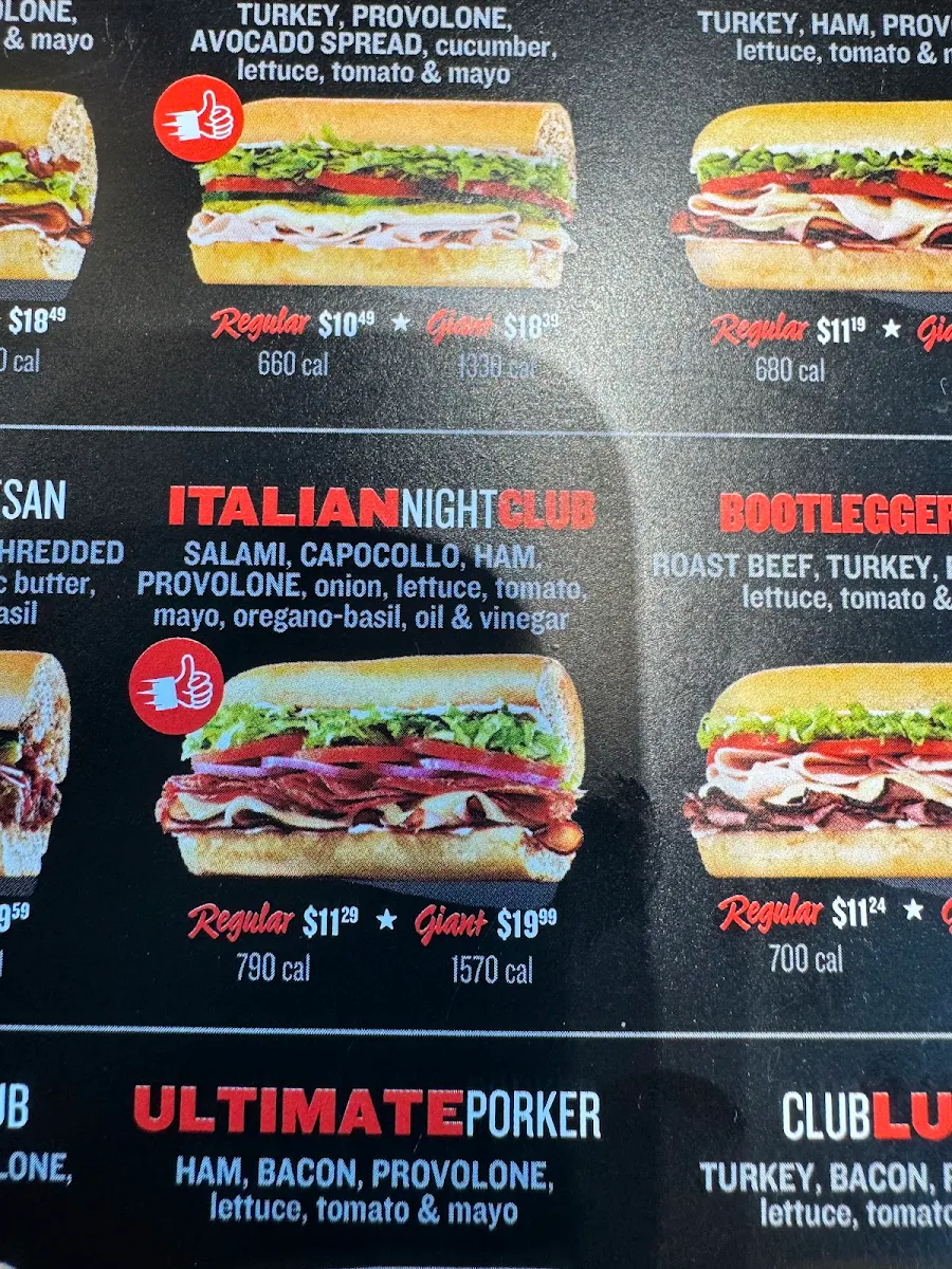 Menu, Jimmy John's