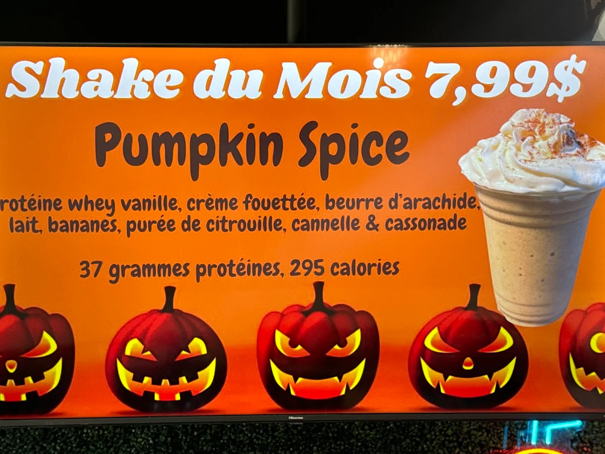 Menu, Station Santé Brossard