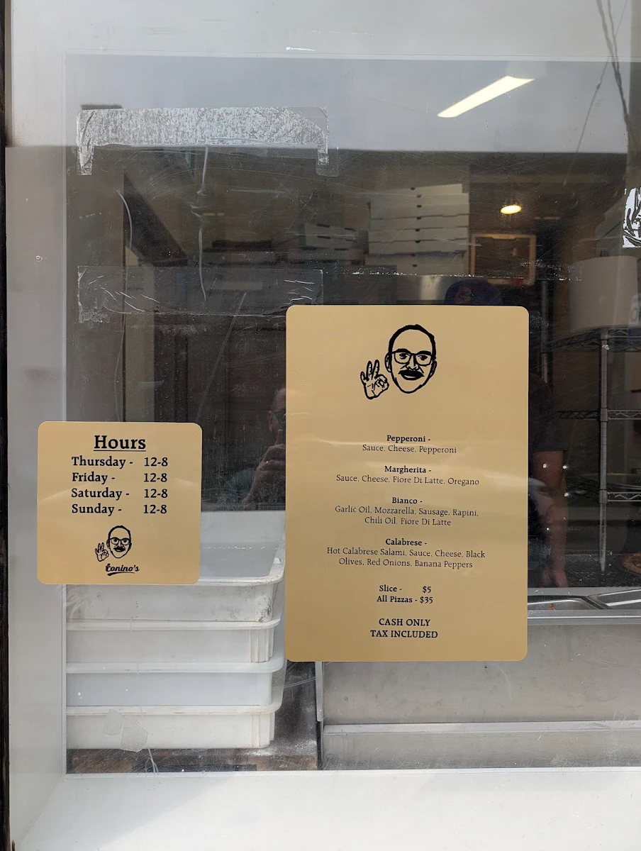 Menu, Tonino’s