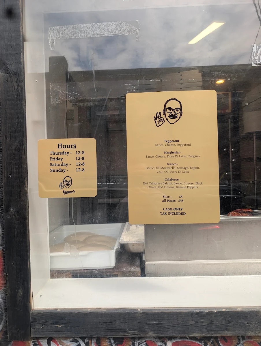 Menu, Tonino’s