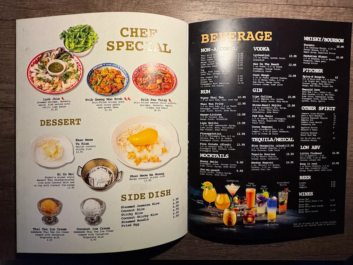 Menu, Koh Lipe Thai Kitchen