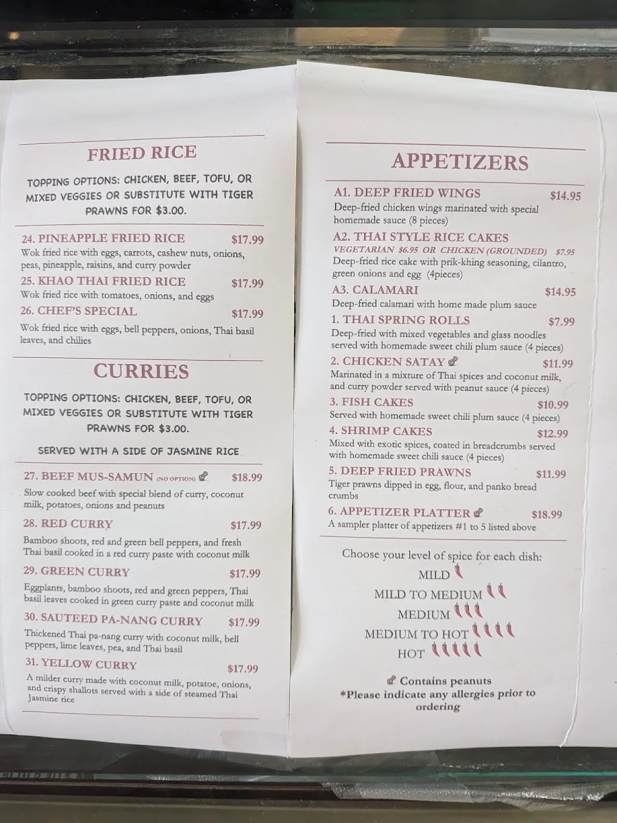 Menu, Legato Cafe