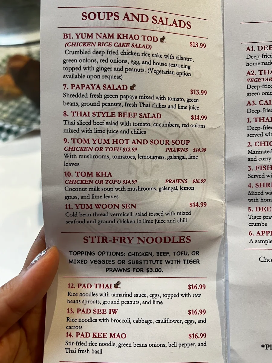 Menu, Legato Cafe