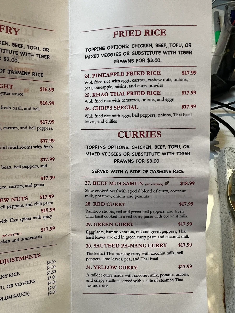 Menu, Legato Cafe
