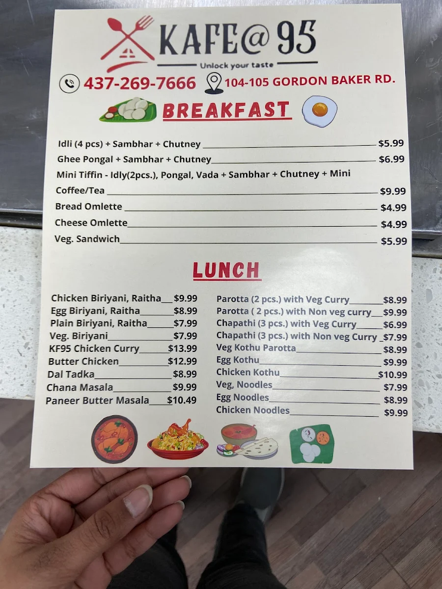 Menu, KAFE@95