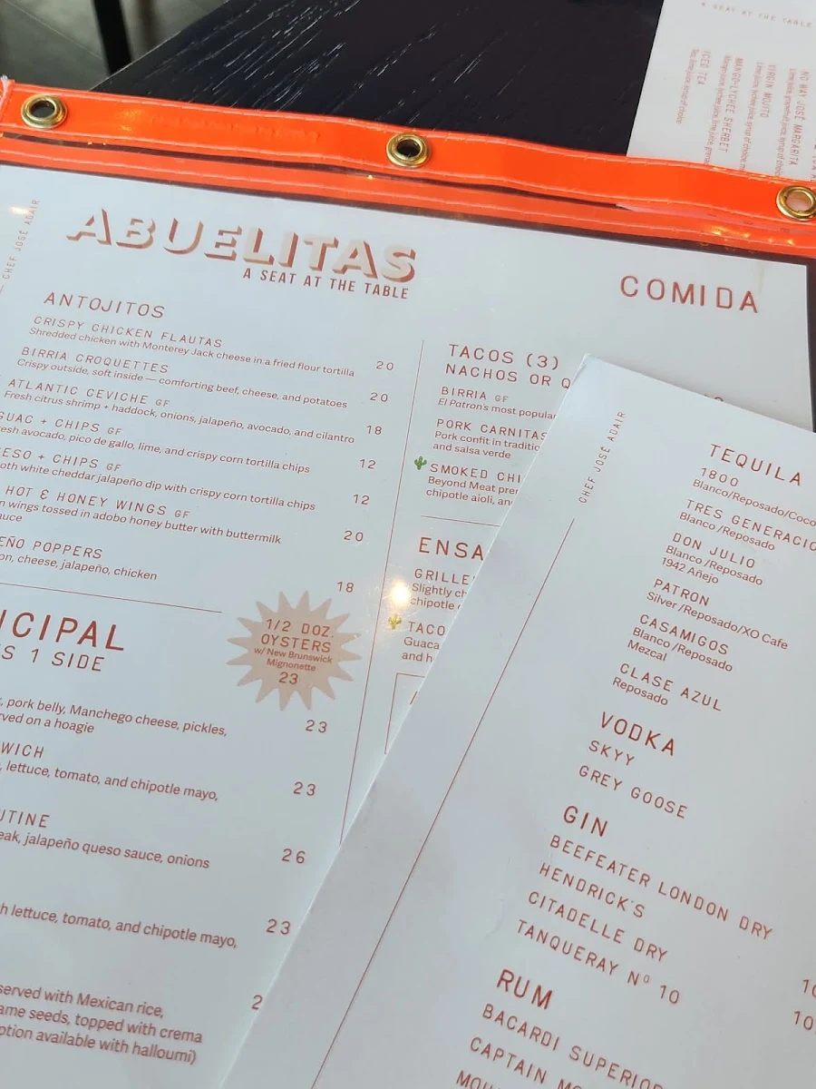 Menu, Abuelita’s