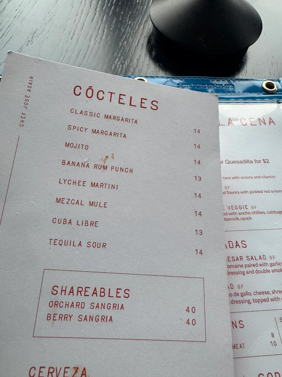 Menu, Abuelita’s