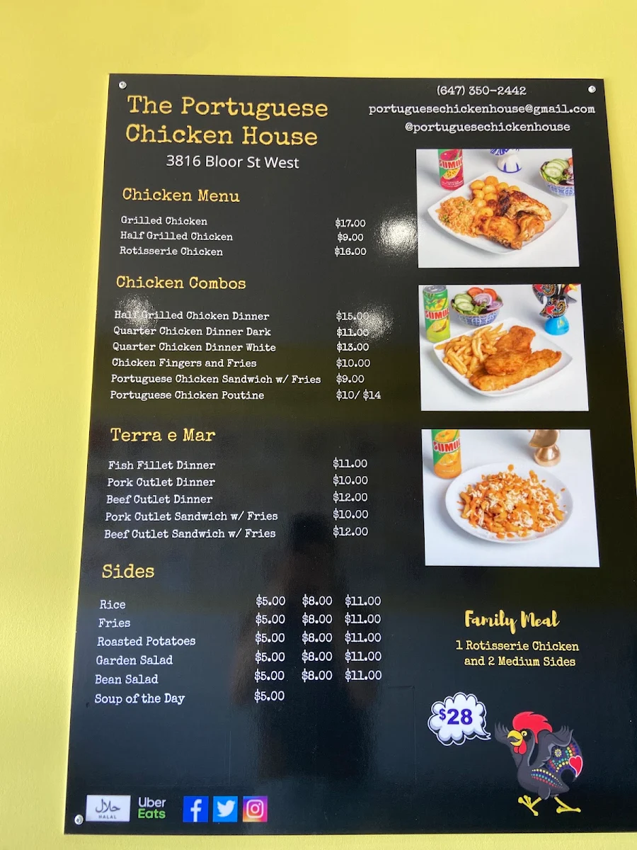 Menu, Portuguese Chicken House