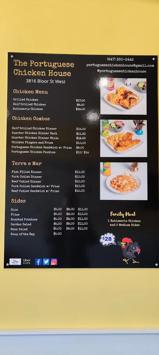 Menu, Portuguese Chicken House