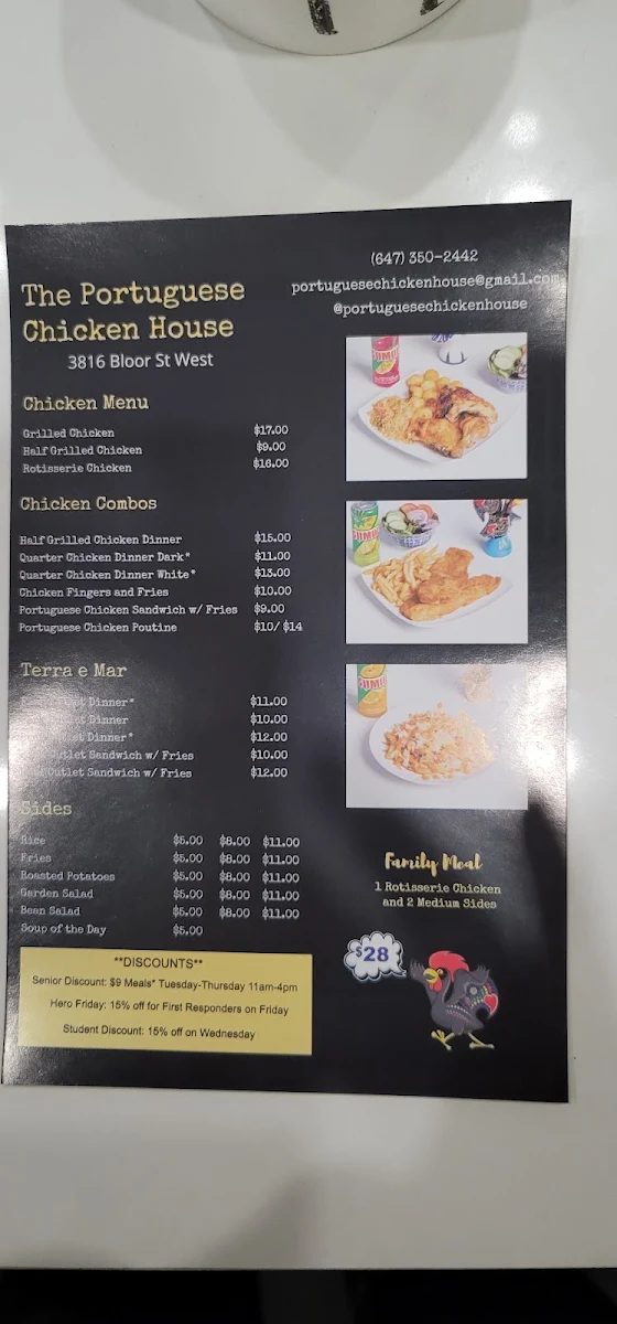 Menu, Portuguese Chicken House